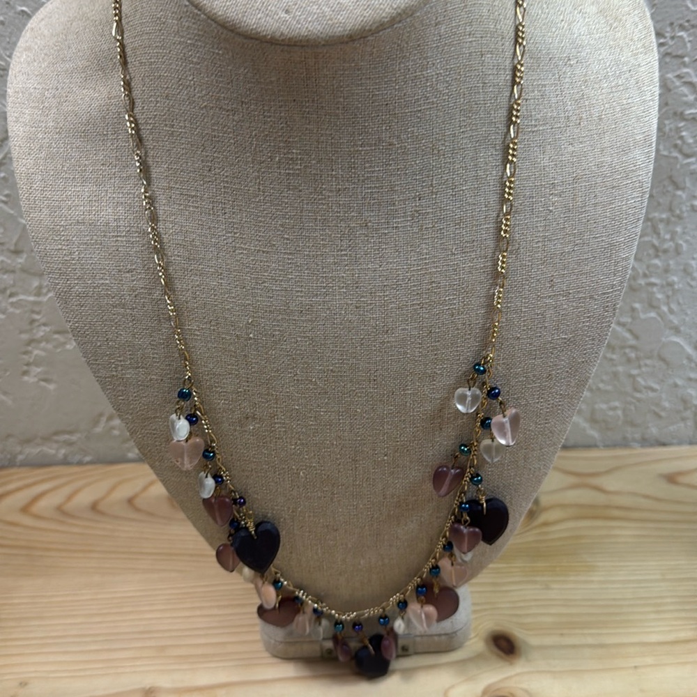 Pididdly Links gold  tone Heart   Charm Necklace ♥️